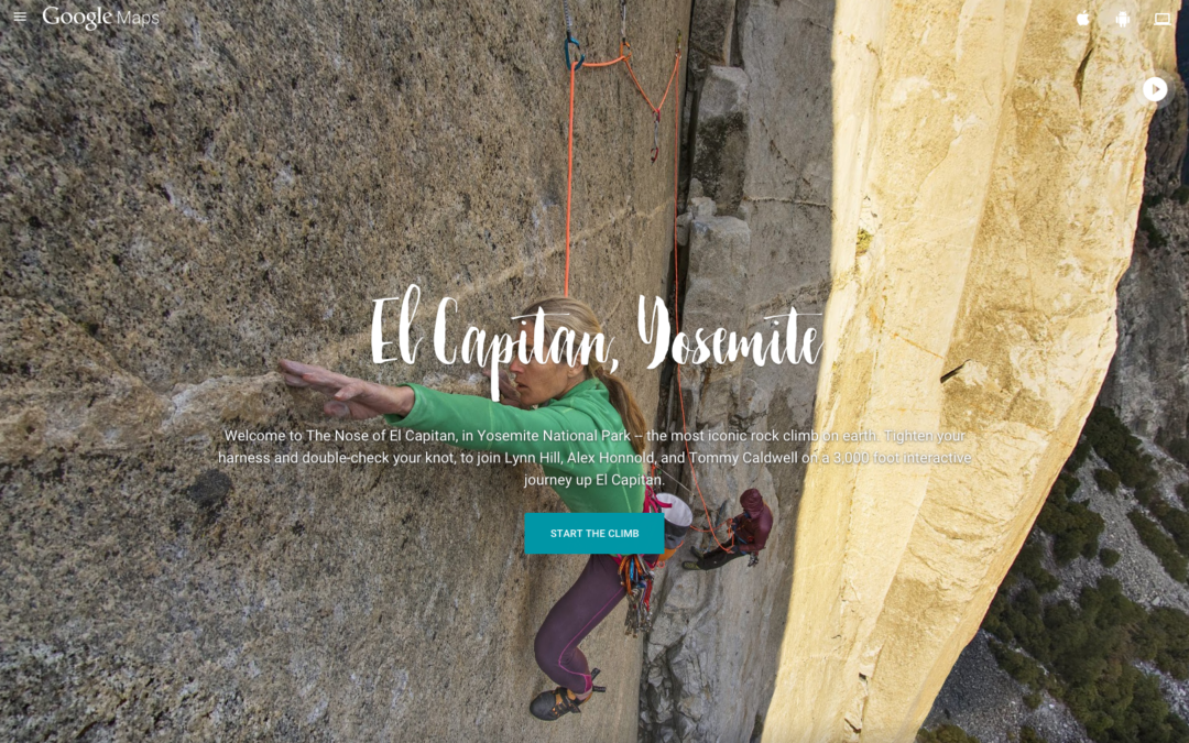 Google escala  El Capitan para capturar la primera sesion de imagenes de Street View en vertical